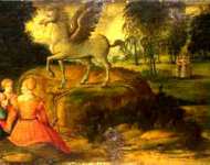 Girolamo Romanino - Pegasus and the Muses